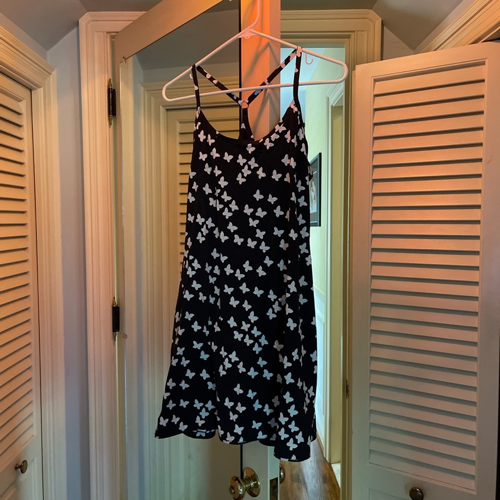 outdoor voices black and white butterfly exercise dress
